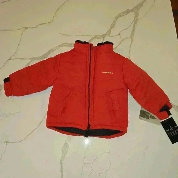 NWT London Fog Toddler Detachable Hooded Winter Jacket Red Size 24 M - Picture 5 of 12